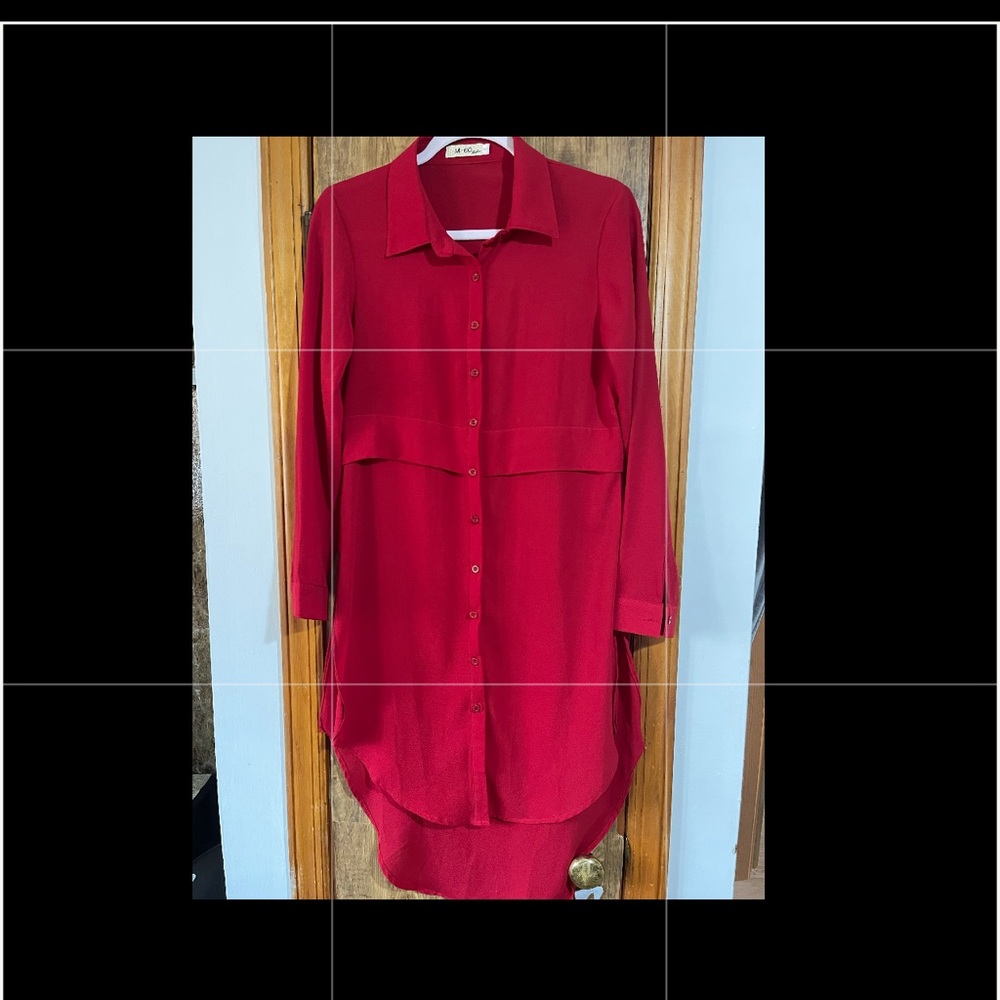 Long sleeve chiffon plain blouse